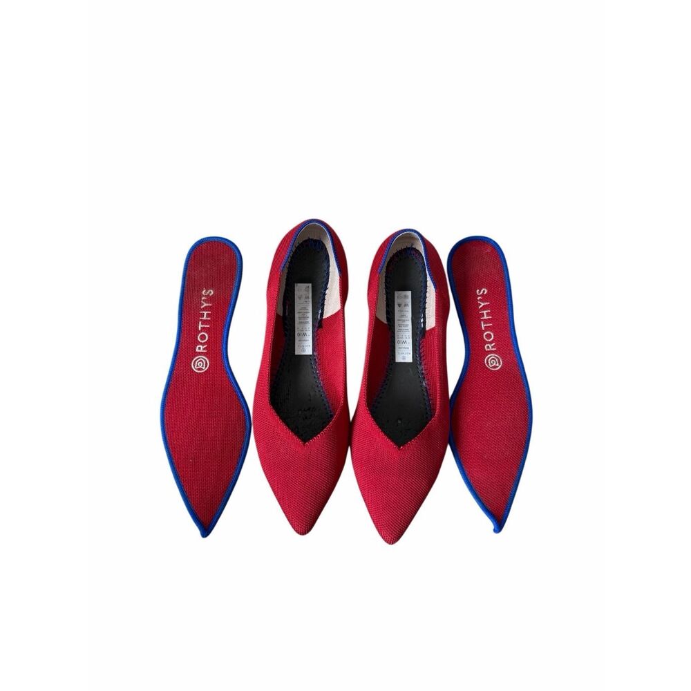 Rothy's Red Pointed Toe Flats - Picture 3 of 9